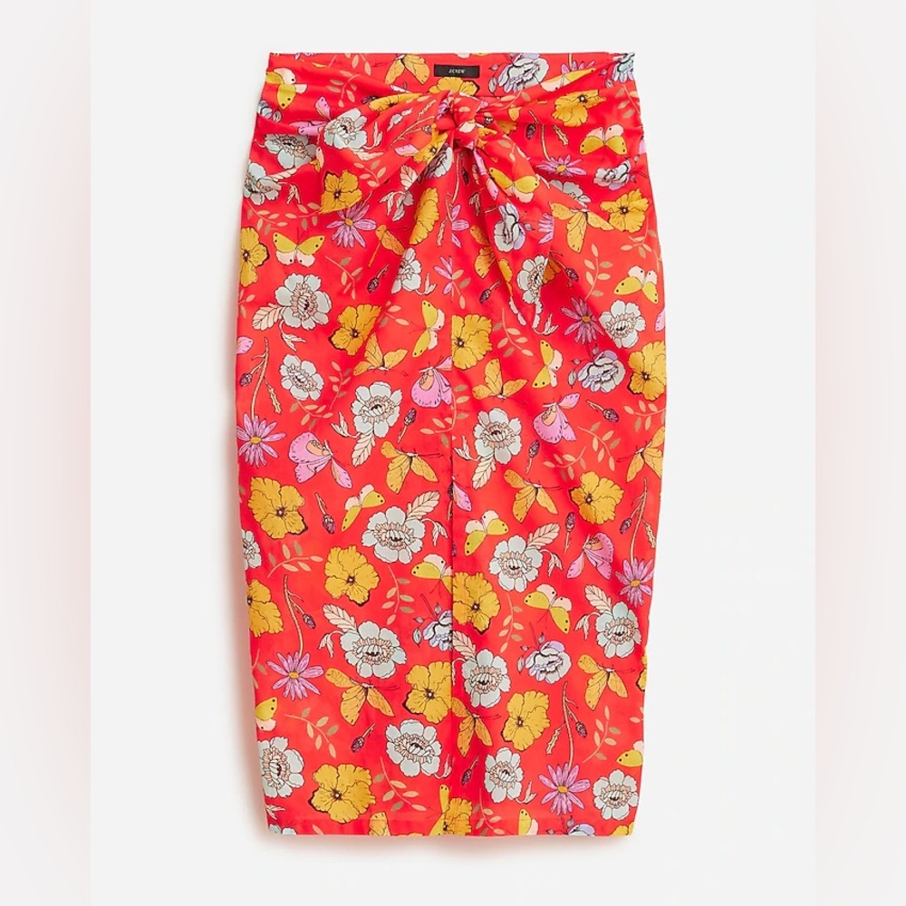 Dauphinette X J.Crew limited edition draped sarong in red blooms